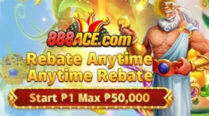 Thanks to all players for joining 888ACE.com; we have specially prepared Rebate Anytime Max ₱50,000 to welcome you all.